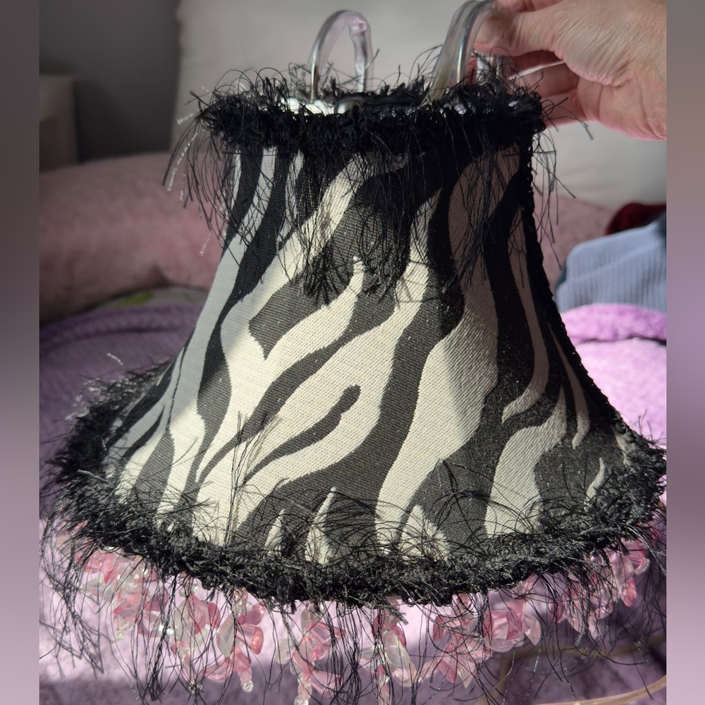 Bombay Kids - Zebra Print Lamp Shade with Pink Accents - Picture 5 of 10